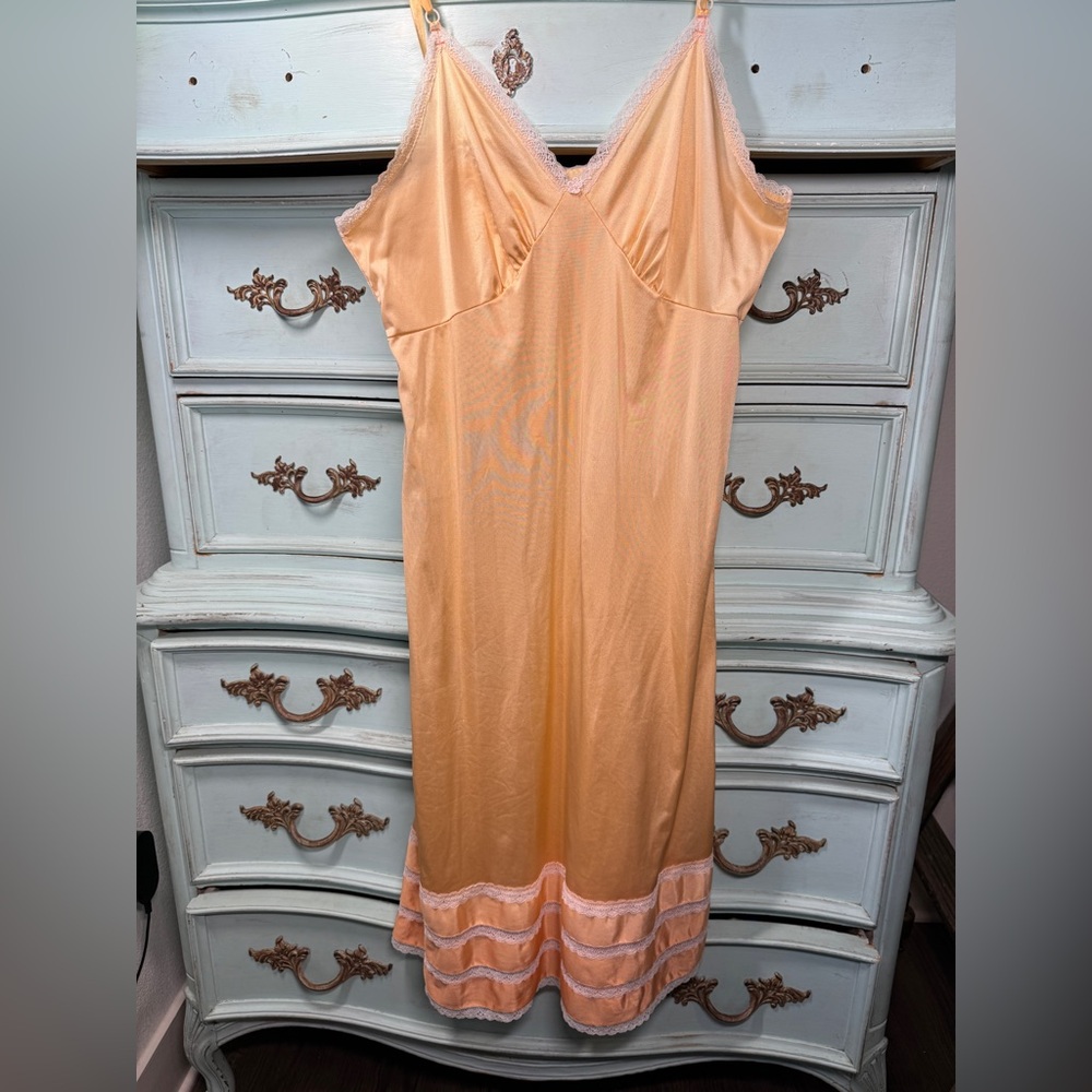 Eve Stillmam Vintage Peach Satin Nightgown